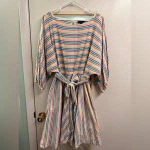 J.Crew Dolman-sleeve Mini Dress Rainbow Seersucker